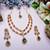 Green rose gold premium designer american diamond and stone work necklace set