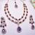 Blue rose gold premium designer american diamond and stone work necklace set