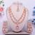 Pink rose gold premium designer american diamond and stone work necklace set