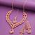 Pink rose gold premium designer american diamond and stone work necklace set