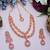 Pink rose gold premium designer american diamond and stone work necklace set