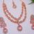 Pink rose gold premium designer american diamond and stone work necklace set
