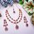 Purple rose gold premium designer american diamond and stone work necklace set
