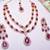 Purple rose gold premium designer american diamond and stone work necklace set