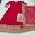 red embroidered silk blend anarkali salwar suit - free size