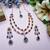 Blue rose gold premium designer american diamond and stone work necklace set