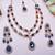 Blue rose gold premium designer american diamond and stone work necklace set