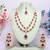 Pink rose gold premium designer american diamond and stone work necklace set