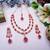 Pink rose gold premium designer american diamond and stone work necklace set