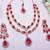 Pink rose gold premium designer american diamond and stone work necklace set