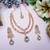 White rose gold premium designer american diamond and stone work necklace set