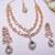 White rose gold premium designer american diamond and stone work necklace set