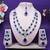 Blue rhodium premium designer american diamond and stone work necklace set