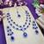 Blue rhodium premium designer american diamond and stone work necklace set
