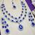 Blue rhodium premium designer american diamond and stone work necklace set