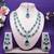 Green rhodium premium designer american diamond and stone work necklace set
