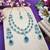 Green rhodium premium designer american diamond and stone work necklace set