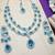 Green rhodium premium designer american diamond and stone work necklace set