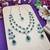 Green rhodium premium designer american diamond and stone work necklace set