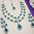 Green rhodium premium designer american diamond and stone work necklace set