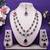Maroon rhodium premium designer american diamond and stone work necklace set