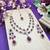 Maroon rhodium premium designer american diamond and stone work necklace set