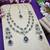 Green rhodium premium designer american diamond and stone work necklace set