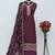 purple embroidered silk blend salwar suit