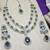Green rhodium premium designer american diamond and stone work necklace set
