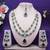 Green rhodium premium designer american diamond and stone work necklace set