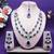 Blue rhodium premium designer american diamond and stone work necklace set