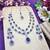 Blue rhodium premium designer american diamond and stone work necklace set