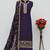 royal blue embroidered silk blend salwar suit