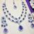 Blue rhodium premium designer american diamond and stone work necklace set