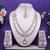 Pink rhodium premium designer american diamond and stone work necklace set