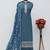 turquoise embroidered silk blend salwar suit