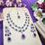 Purple rhodium premium designer american diamond and stone work necklace set