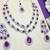 Purple rhodium premium designer american diamond and stone work necklace set