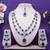 Blue rhodium premium designer american diamond and stone work necklace set