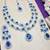 Blue rhodium premium designer american diamond and stone work necklace set