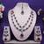 Pink rhodium premium designer american diamond and stone work necklace set