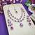 Pink rhodium premium designer american diamond and stone work necklace set