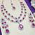 Pink rhodium premium designer american diamond and stone work necklace set