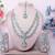 White rhodium premium designer american diamond and stone work necklace set