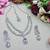 White rhodium premium designer american diamond and stone work necklace set