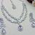 White rhodium premium designer american diamond and stone work necklace set