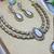 White yellow gold premium designer american diamond and stone work necklace set