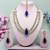 Blue yellow gold premium designer american diamond and stone work necklace set