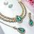 Green yellow gold premium designer american diamond and stone work necklace set