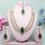 Green yellow gold premium designer american diamond and stone work necklace set
